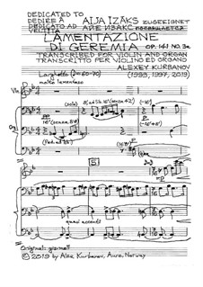 Lamentazione di Geremia, Op.141 No.3a: Lamentazione di Geremia by Alexey Kurbanov