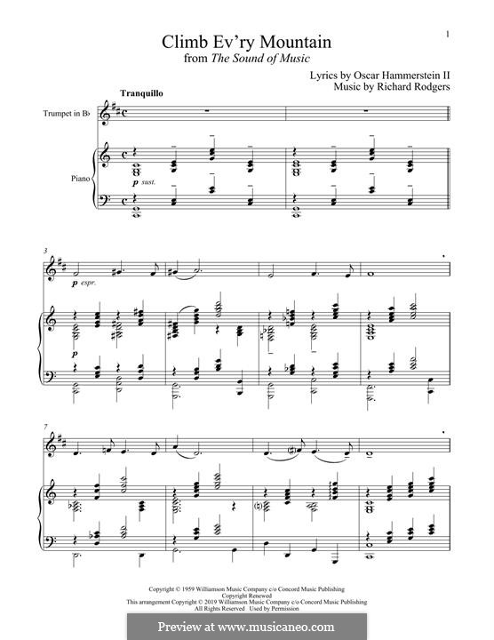 Climb Ev'ry Mountain (from The Sound Of Music): para trompeta e piano by Richard Rodgers