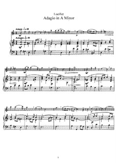 Adagio in A Minor: para flauta e piano by Jean Baptiste Loeillet de Gant