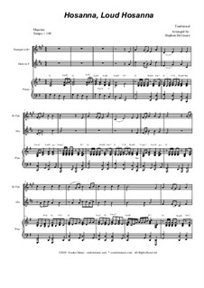 Hosanna, Loud Hosanna: Duet for Bb-trumpet and french horn - piano accompaniment by Unknown (works before 1850)