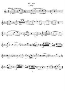 Air lent in D Minor: para flauta e piano - parte flauta by André Grétry