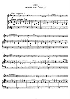 Panurge dans l'isle des lanternes: Arietta, for Flute and Piano by André Grétry