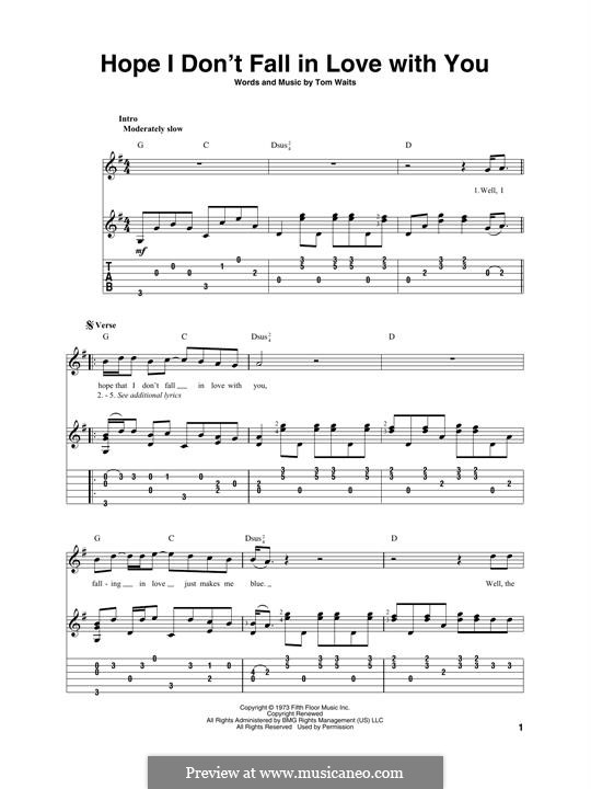 Hope I don't Fall in Love with You: Hope I don't Fall in Love with You by Tom Waits