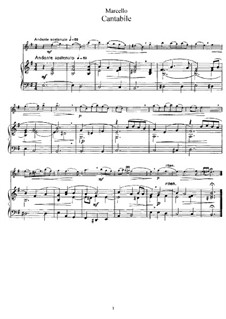 Cantabile for Flute and Piano: partitura by Benedetto Marcello