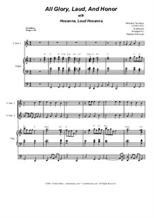 All Glory, Laud, and Honor (with 'Hosanna, Loud Hosanna'): Duet for C-instruments by Unknown (works before 1850), Melchior Teschner