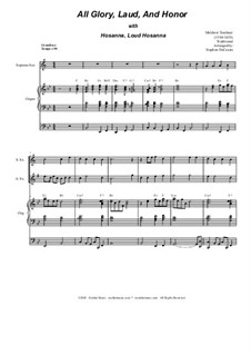 All Glory, Laud, and Honor (with 'Hosanna, Loud Hosanna'): For saxophone quartet and organ by Unknown (works before 1850), Melchior Teschner