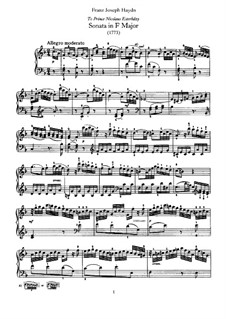 Sonata for Piano No.38 in F Major, Hob.XVI/23: para um único musico (Editado por H. Bulow) by Joseph Haydn