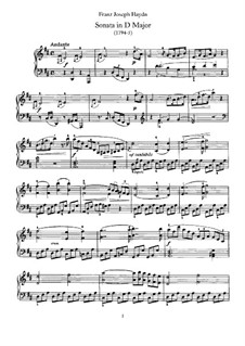 Sonata for Piano No.61 in D Major, Hob.XVI/51: para um único musico (Editado por H. Bulow) by Joseph Haydn