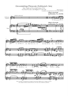 Ariadne auf Naxos, Op.60: Grossmächtige Prinzessin (Zerbinetta, from So war es) by Richard Strauss