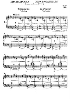 Two Bagatelles, Op.17: Para Piano by Anatoly Lyadov