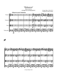 Habanera: For string quartet - score and parts by Georges Bizet