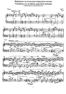 Вариации на польскую народную песню, Op.51: Вариации на польскую народную песню by Anatoly Lyadov