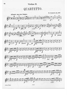 String Quartet No.8 in B Flat Major, D.112 Op.168: violino parte II by Franz Schubert