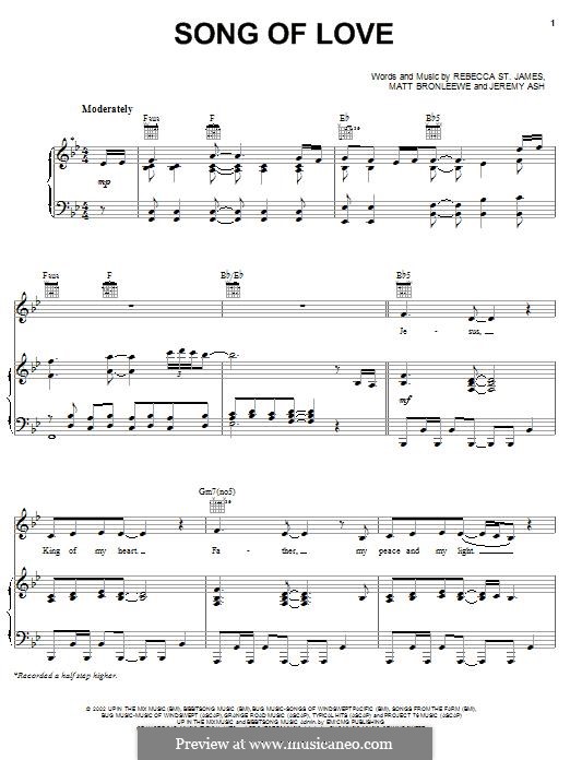 Song of Love: Para vocais e piano (ou Guitarra) by Jeremy Ash, Matt Bronleewe