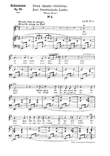 No.17 Venetian Song No.1: gravação piano-vocal (texto alemão e francês) by Robert Schumann