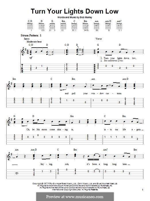 Turn Your Lights Down Low: Para guitarra com guia by Bob Marley