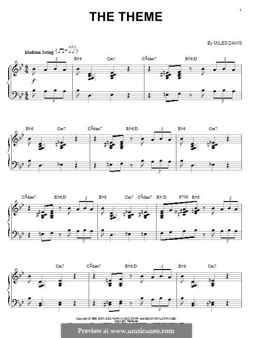 The Theme: Para Piano by Miles Davis