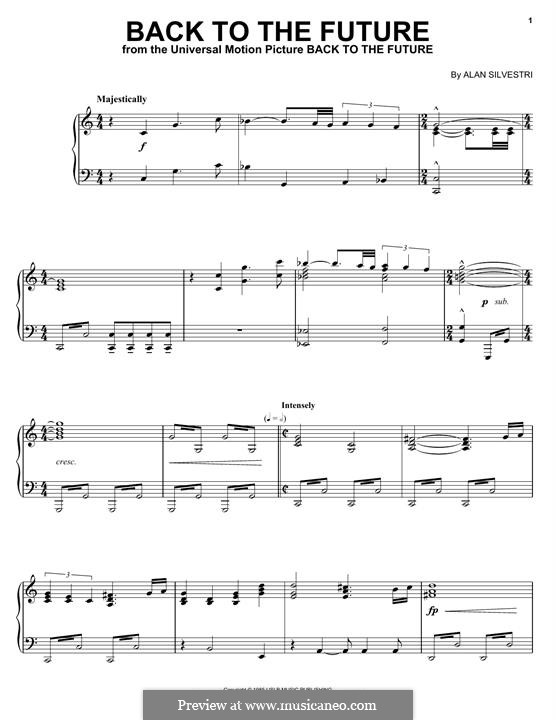 Back to the Future (Theme): Para Piano by Alan Silvestri