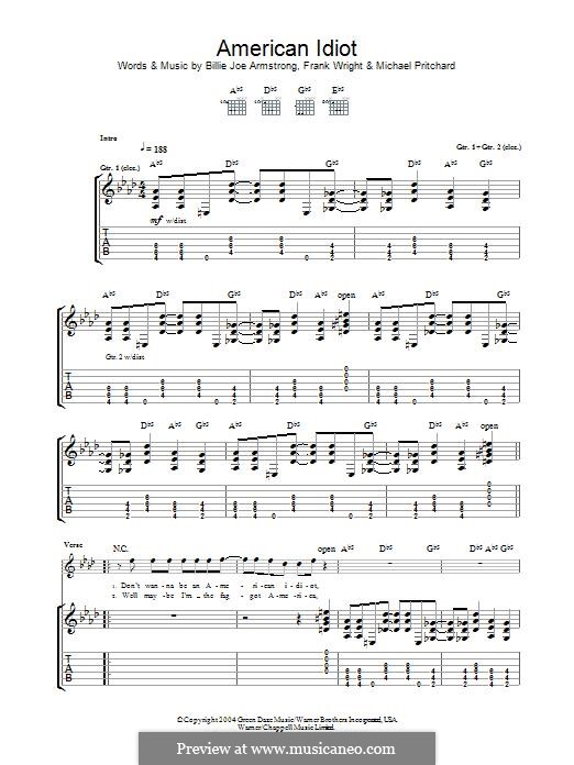 American Idiot (Green Day): Para guitarra com guia by Billie Joe Armstrong, Tré Cool, Michael Pritchard