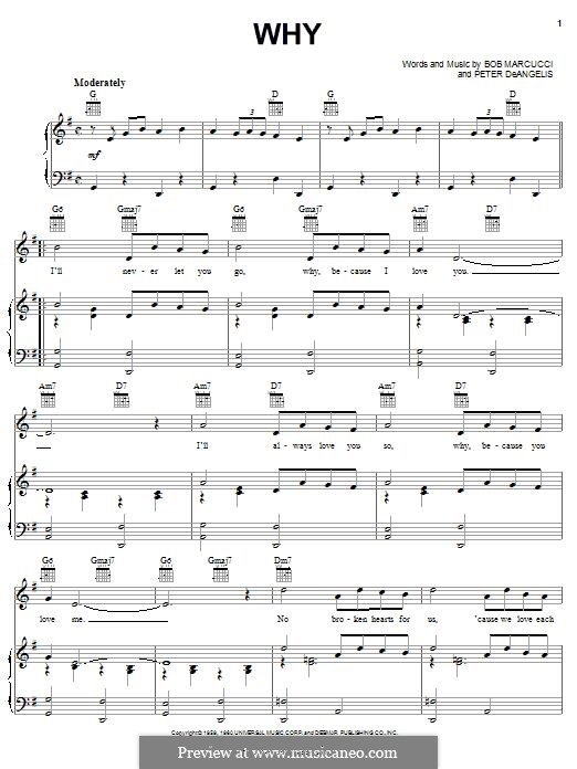 Why (Frankie Avalon): Para vocais e piano (ou Guitarra) by Bob Marcucci, Peter DeAngelis