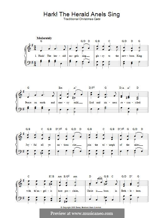 Hark! The Herald Angels Sing: Para Piano by folklore
