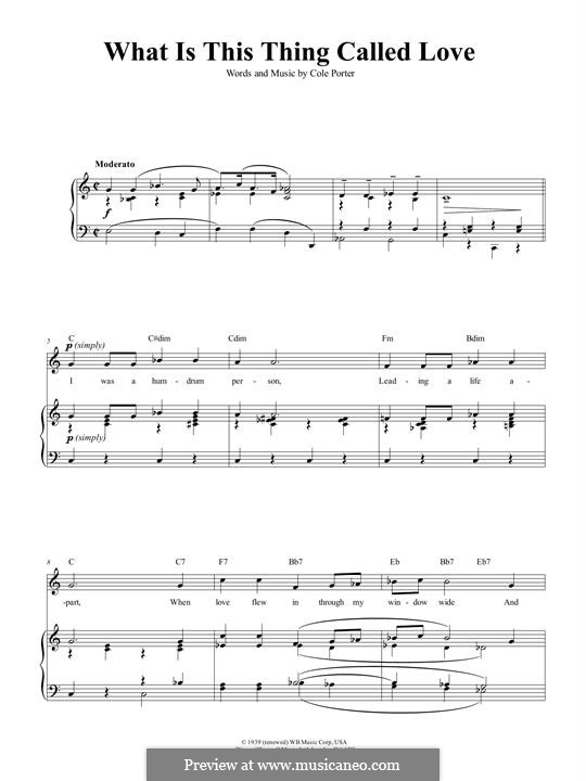 What Is This Thing Called Love?: Para vocais e piano (ou Guitarra) by Cole Porter