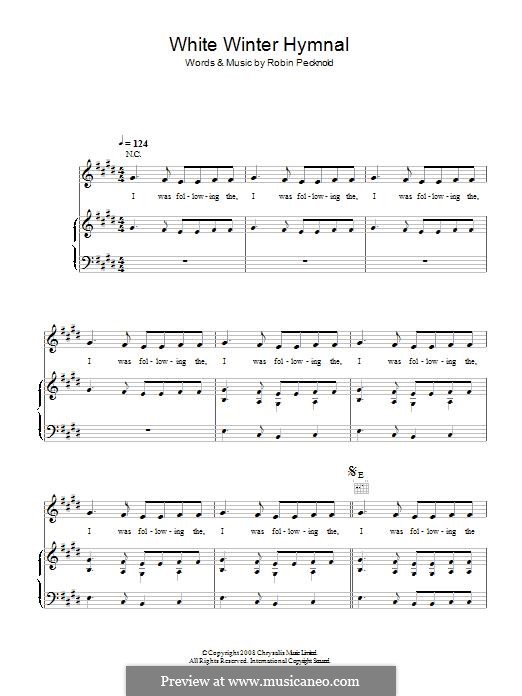 White Winter Hymnal (Fleet Foxes): Para vocais e piano (ou Guitarra) by Robin Pecknold