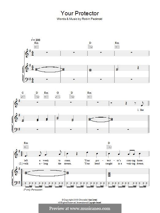 Your Protector (Fleet Foxes): Para vocais e piano (ou Guitarra) by Robin Pecknold