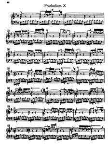 Prelude and Fugue No.10 in E Minor, BWV 855: Para Piano by Johann Sebastian Bach