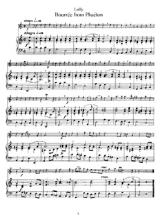 Phaëton, LWV61: Bourrée, for Flute and Piano by Jean-Baptiste Lully