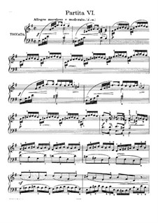 Partita for Keyboard No.6 in E Minor, BWV 830: Para Piano by Johann Sebastian Bach