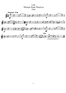 Phaëton, LWV61: Minuet, for Flute and Piano – Flute Part by Jean-Baptiste Lully