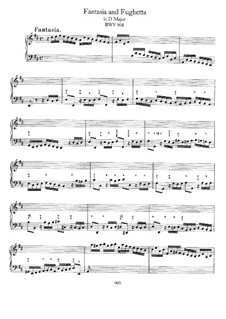 Fantasia and Fughetta in D Major, BWV 908: Para Piano by Johann Sebastian Bach