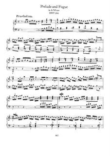 Prelude and Fugue in A Minor, BWV 894: Para Piano by Johann Sebastian Bach