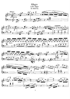 Allegro in B Flat Major, K.400: Allegro in B Flat Major by Wolfgang Amadeus Mozart
