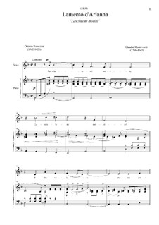 L'Arianna (Ariadne): Lasciatemi morire by Claudio Monteverdi