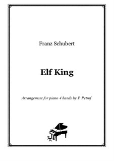 Erlkönig (Forest King), D.328 Op.1: For piano four hands - score and parts by Franz Schubert