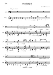 Passacaglia: para violoncelo e guitarra by David W Solomons
