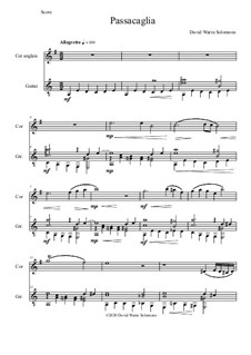 Passacaglia: For cor anglais and guitar by David W Solomons
