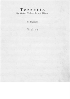 Terzetto for Violin, Cello and Guitar: parte do violino by Niccolò Paganini