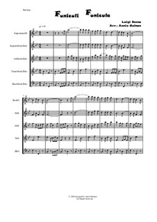 Funiculi, Funicula: For recorder quintet by Luigi Denza