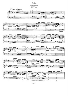 Suite for Harpsichord No.4 in B Flat Major, BWV 821: Para Piano by Johann Sebastian Bach