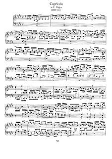 Capriccio in E Major, BWV 993: Para Piano by Johann Sebastian Bach