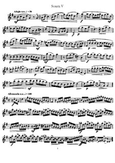 Sonata No.5: parte Solo by Johann Mattheson