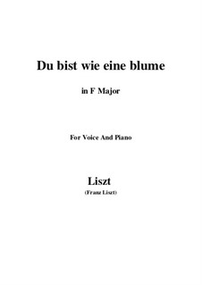 Du bist wie eine blume, S.287: F Maior by Franz Liszt