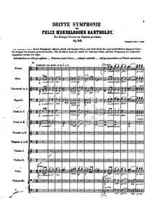 Symphony No.3 in A Minor 'Scottish', Op.56: Partitura completa by Felix Mendelssohn-Bartholdy