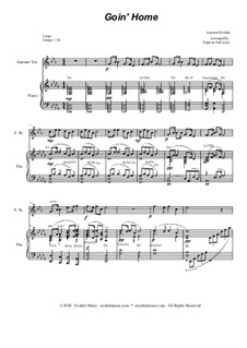 Movement II (Largo): For solo soprano saxophone and piano by Antonín Dvořák