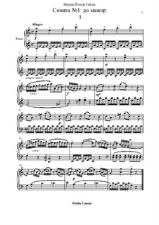 Sonata for Piano No.1 in G Major, Hob.XVI/8: Movement 1 by Joseph Haydn