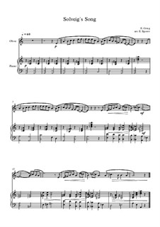 10 Easy Classical Pieces for Oboe and Piano: Solveig's Song by Franz Schubert, Johann Strauss (Sohn), Edward Elgar, Jacques Offenbach, Ludwig van Beethoven, Edvard Grieg, Julius Benedict, Mildred Hill, Eduardo di Capua