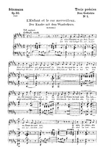 Three Poems, Op.30: No.1 Der Knabe mit dem Wunderhorn (Boy's Magic Horn) by Robert Schumann